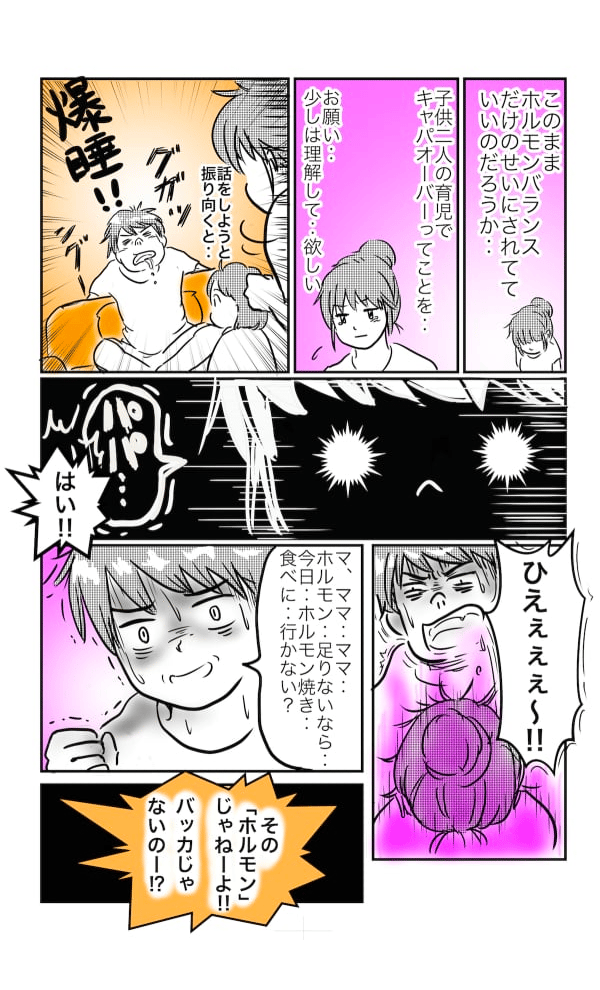 これぞ産後クライシス!産後の大変さを知らずに、ホルモンバランスのせいにだけするのであれば、そのしっぺ返しは数十年後にくることを忘れるなよ!!