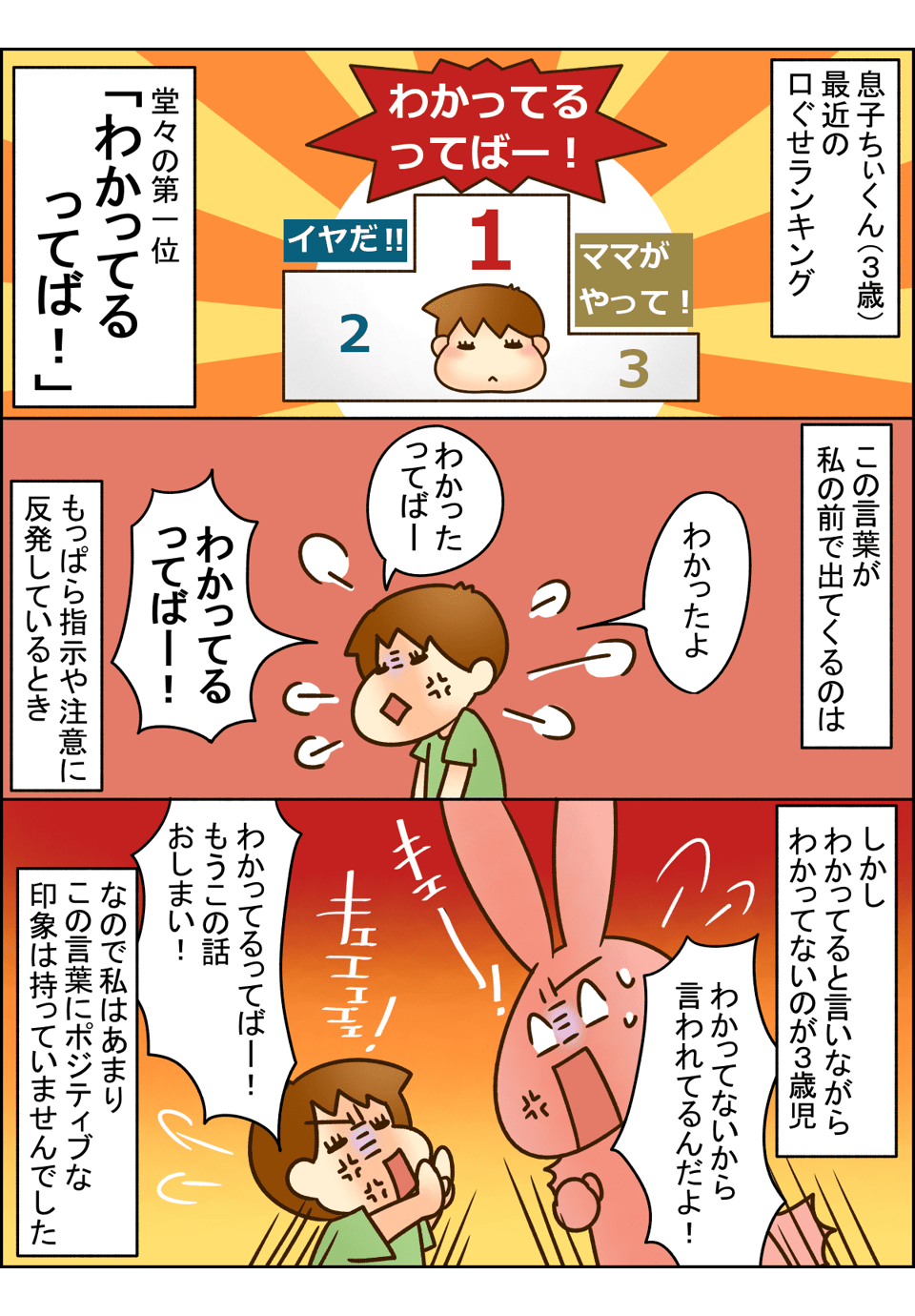 3歳息子の口ぐせ「わかってるってば！」01