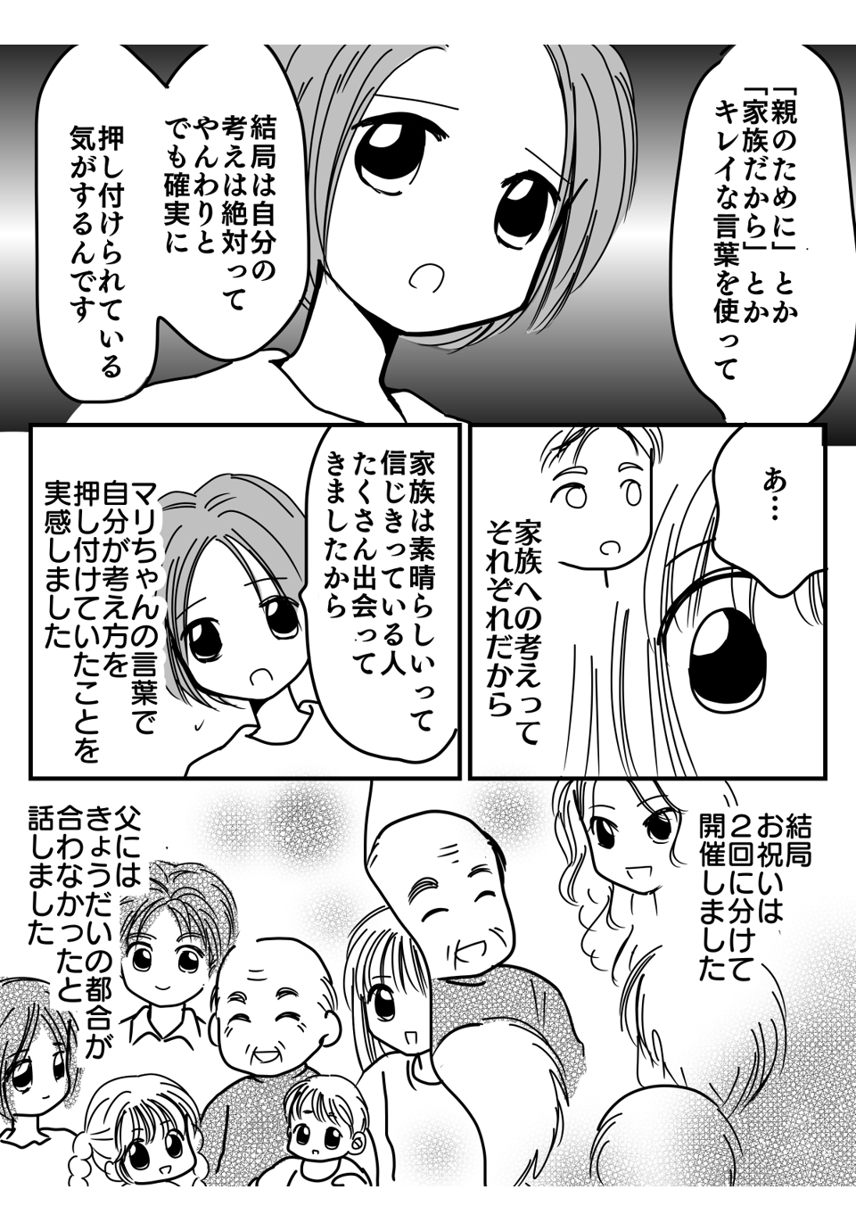 義妹が父の還暦祝いを欠席しようとする漫画5-3