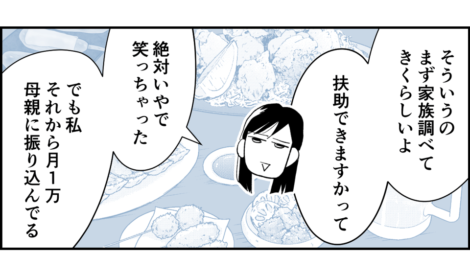 【全5話】友だちの怖い話。生活保護を求める毒親に、毎月1万円だけ扶助してるらしい1-2-2