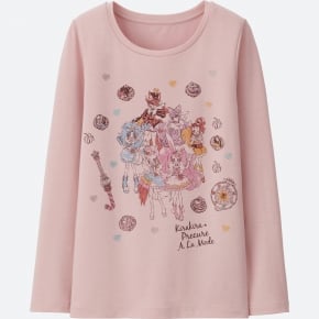 GIRLS キラキラプリキュアアラモードヒートテックエクストラウォームクルーT(長袖)①