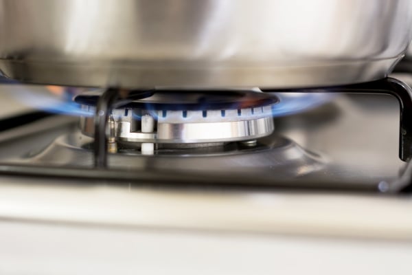 saucepan on burning gas