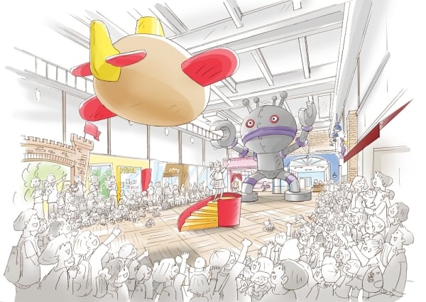 バルーンによダイナミックなショーイメージ ©やなせたかし/フレーベル館・TMS・NTV