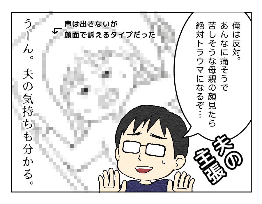 でも夫はあんな壮絶な様子をみたら怖がるのではないかと、出産立ち合いに反対。