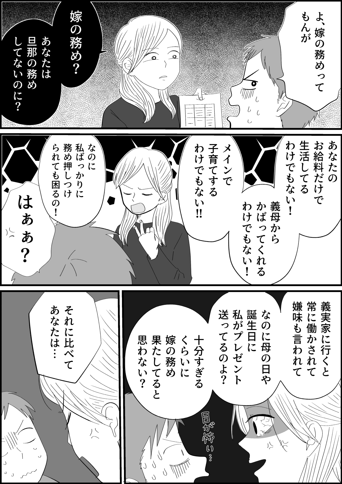 夫婦タスクの見える化 嫁の務めを果たせ と怒る旦那にもう我慢できない 後編まんが ママスタセレクト Part 2 夫婦タスクの見える化 嫁の務めを果たせ と怒る旦那にもう我慢できない 後編まんが ママスタセレクト Part 2