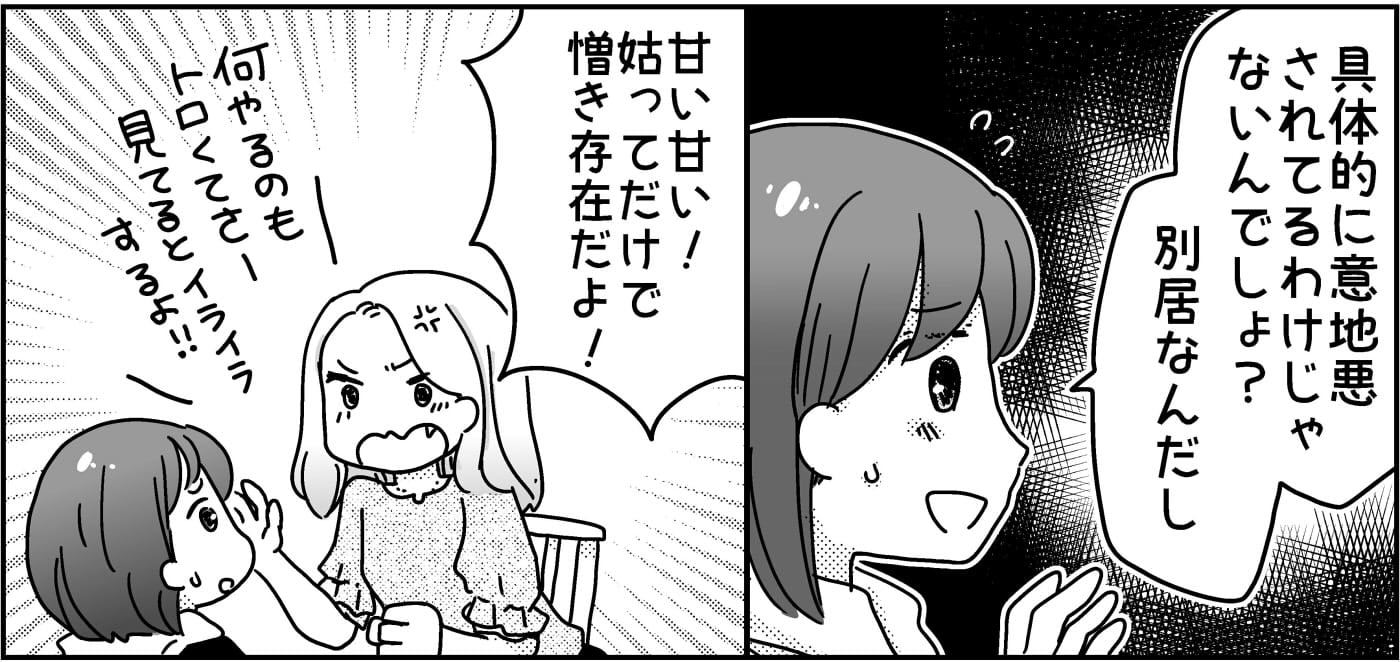 ＜義母をバイキン扱い？＞「うっとうしいっ！」友人の愚痴を聞くのがつらい……理由は？【前編まんが】 | ママスタセレクト