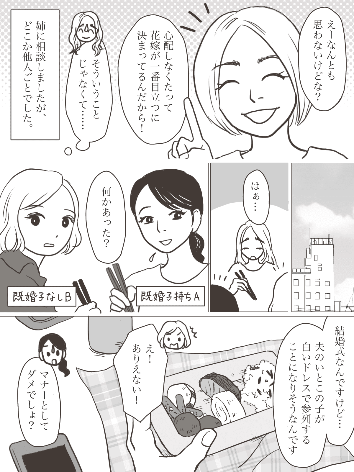結婚式の参列マナー 一生に一度の結婚式で妥協する 夫とも親戚とも揉めたくない 中編まんが ママスタセレクト