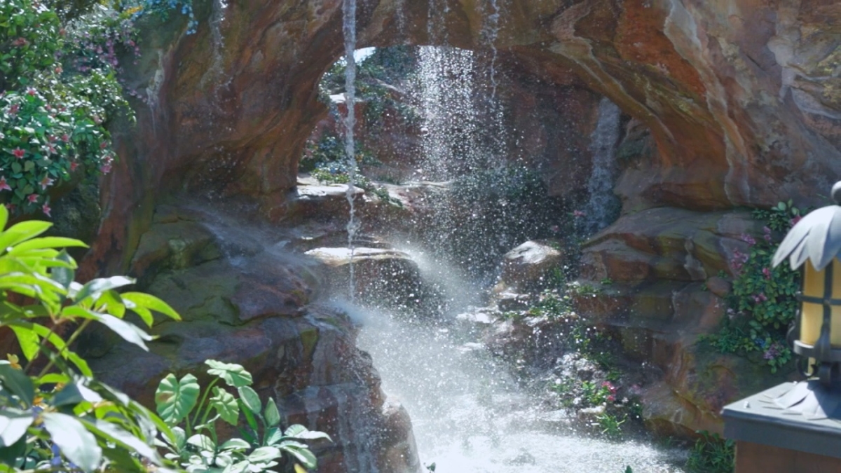 2. Water flowing from the rock