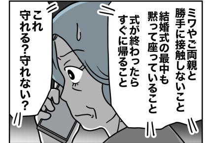 【暴走母シズ子と不幸な結婚式】何が起きたの？息子から突きつけられた条件＜第28話＞#4コマ母道場