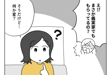 【使う?義実家のナプキン】えっ?義実家で生理用品もらうでしょ?何かヘン?<第9話>#4コマ母道場