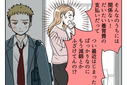 【車にキズ!犯人は再婚夫の…】傷ついた息子から聞いた理由。何も言えない…<第8話>#4コマ母道場