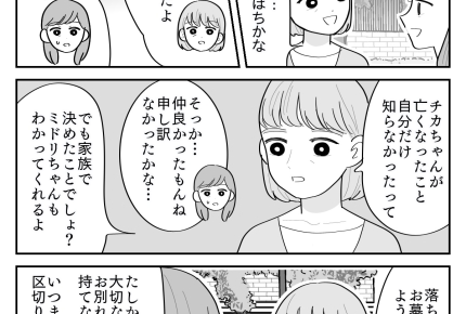 ＜大切な友人の死＞残されて寂しい思いした人も？お墓でのお別れを提案【第5話まんが：遺族の気持ち】