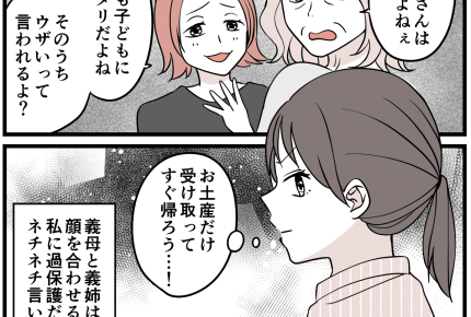 ＜放任義姉ギャフン！＞義母と義姉の「過保護」攻撃にもう限界！私の子育てって変！？【第1話まんが】