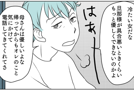 ＜夫、微熱で大騒ぎ！＞不機嫌な夫「母さんみたいな人と結婚すればよかった～」はぁ？【第3話まんが】