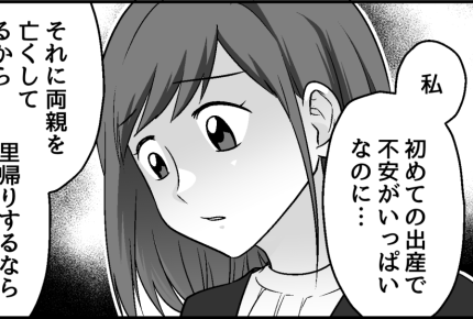 ＜義実家への里帰りNG？＞「里帰りに理由」は必要？意外だった先輩の言葉にキョトン【第4話まんが】