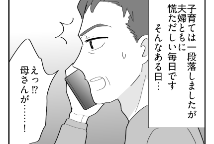 【義母の介護「10万円事件」】義母が緊急入院！？ウチからは新幹線で3時間＜第2話＞#4コマ母道場