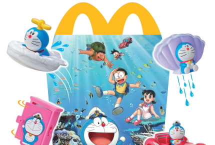 ＜ハッピーセット＞3月27日（金）からは「ドラえもん」の第2弾。想像して遊ぶおもちゃ3種類