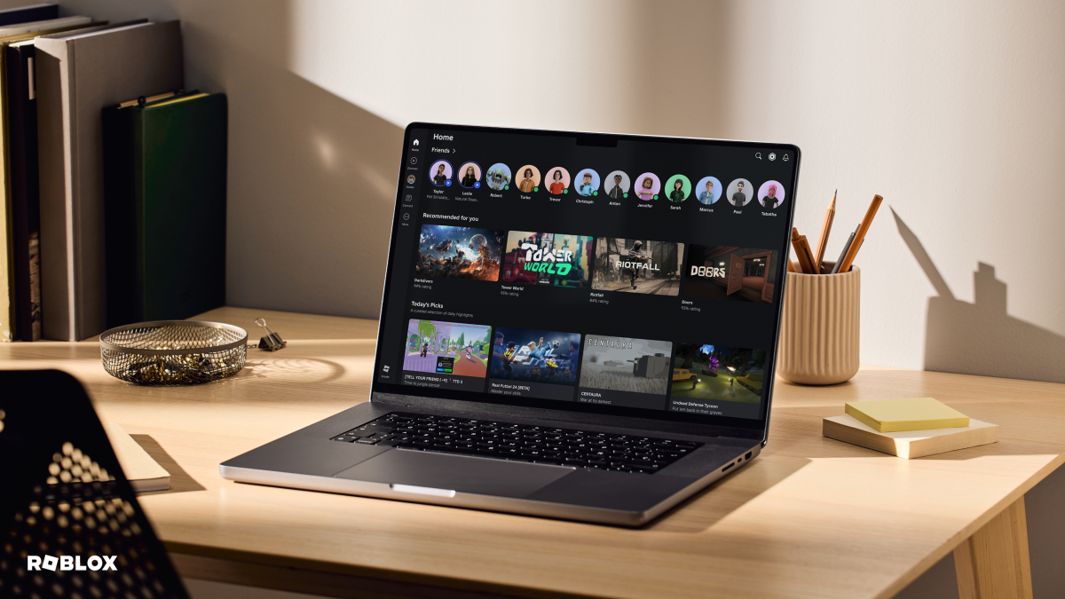 Roblox home page on laptop