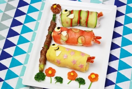 【こどもの日レシピ】子供が好きなエビフライ入り！こいのぼり寿司の作り方